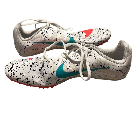 Nike Zoom Rival S 9 Paint Splatter White Crimson Jade Men's Size 12 Track - Picture 4 of 10